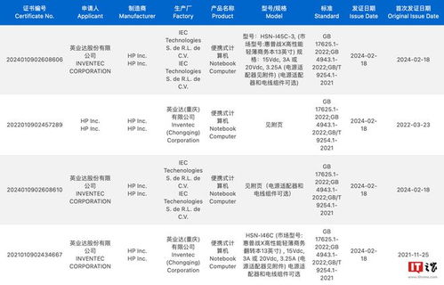 新款惠普戰(zhàn) x 13 酷睿版筆記本通過 3c 認證,新增墨西哥生產版本